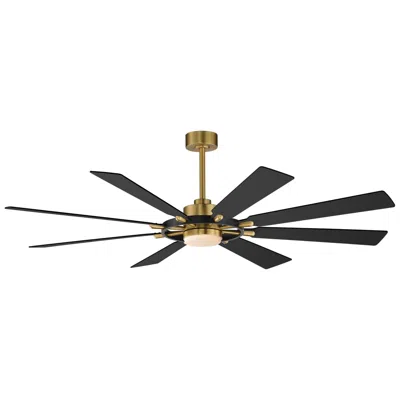 Maxim 72"  Helm Black/natural Aged Brass Indoor Fan W Led Light Kit