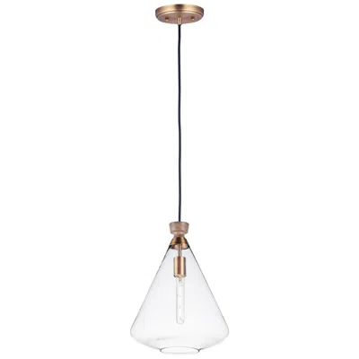 Maxim Abbott 12.5" Wide Brass And Clear Glass Pendant Light