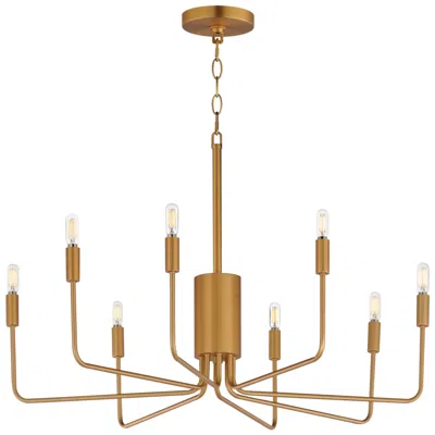 Maxim Abner 32" Wide Natural Aged Brass 8-light Chandelier