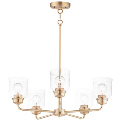 Maxim Acadia 26" Wide 5-light Seeded Glass And Gold Chandelier