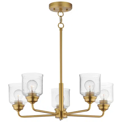 Maxim Acadia 26" Wide Natural Aged Brass 5-light Chandelier