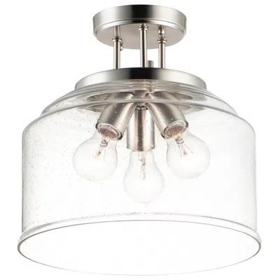 Maxim Acadia 3-light Semi-flush Mount - Satin Nickel