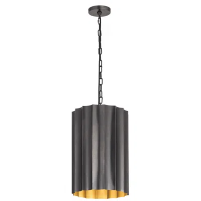 Maxim Allegra 12" Wide Gunmetal/gold Small 1-light Pendant