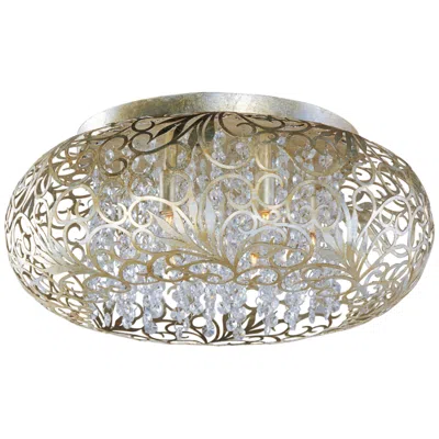 Maxim Arabesque 18" Wide Golden Silver Flushmount Ceiling Light