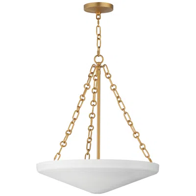 Maxim Artemis 19" Wide Natural Aged Brass And White Pendant Light