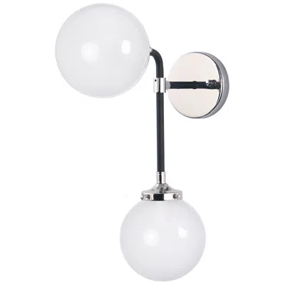 Maxim Atom 2-light 6" Wide Black/polished Nickel Wall Sconce