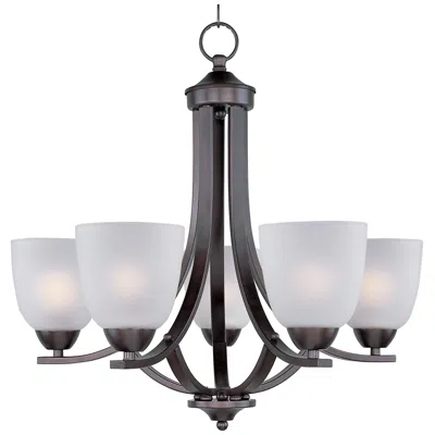 Maxim Axis 24" Wide White Glass Oil-rubbed Bronze Chandelier