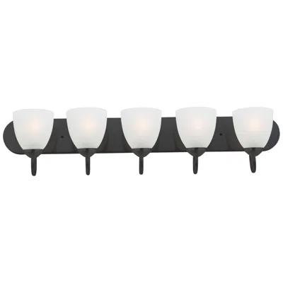 Maxim Axis 36" Wide Black 5-light Strip Bath Vanity