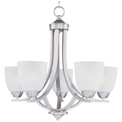 Maxim Axis Collection 24" Nickel And White Glass Uplight Chandelier