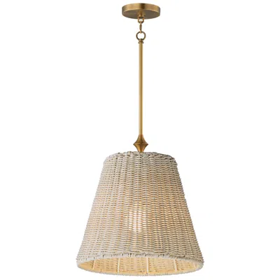 Maxim Baja 12" White/natural Aged Brass Single Pendant