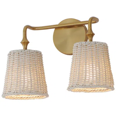 Maxim Baja 15" Wide Natural Aged Brass 2-light Wall Sconce