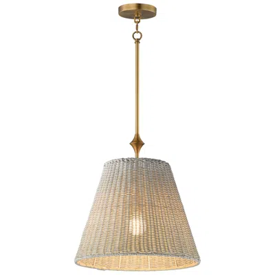 Maxim Baja 16" White/natural Aged Brass Single Pendant