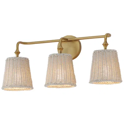 Maxim Baja 24 1/4"w Aged Brass And Rattan 3-light Bath Light