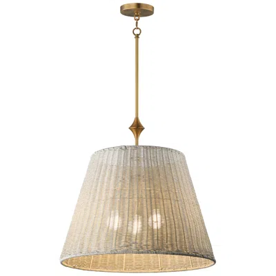 Maxim Baja 24" White/natural Aged Brass Single Pendant