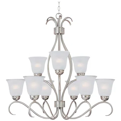 Maxim Basix 32" Wide Satin Nickel 9-light Chandelier