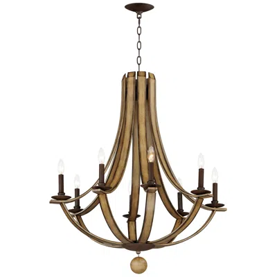 Maxim Basque 32" Wide Driftwood 8-light Chandelier