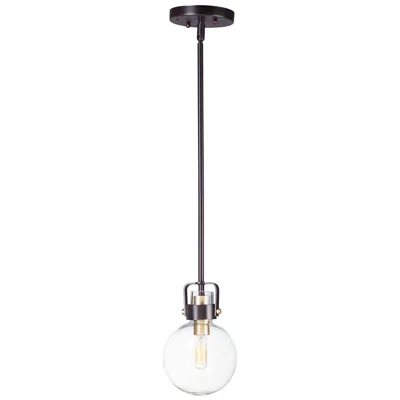 Maxim Bauhaus 6" Wide Bronze And Satin Brass Mini Pendant