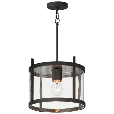 Maxim Belfry 12"w Matte Black And Clear Glass Mini Pendant