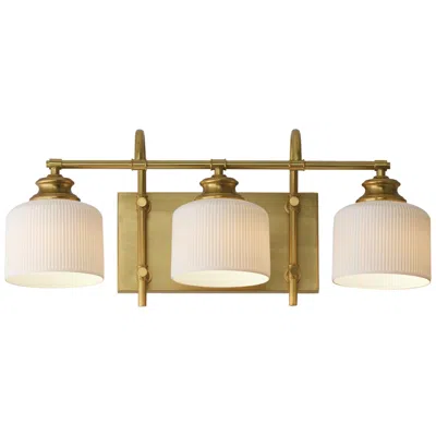 Maxim Bisque 24" Wide Natural Aged Brass 3-light Bath Light In Multi