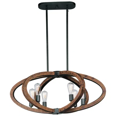 Maxim Bodega Bay 36 1/2" Wide 6-light Anthracite Pendant