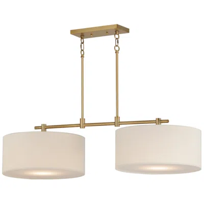 Maxim Bongo 16"w Natural Aged Brass 2-light Linear Pendant