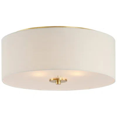 Maxim Bongo 18" Wide Natural Aged Brass Drum Ceiling Light