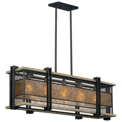 Maxim Boundry 12" W Black Barn Wood 5-light Linear Pendant