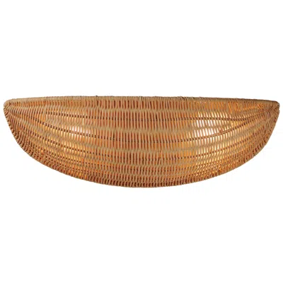 Maxim Bower 17 3/4" Wide Rattan/natural Aged Brass Wall Sconce