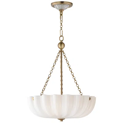 Maxim Bundt 15" White/natural Aged Brass Pendant/semi-flush Light