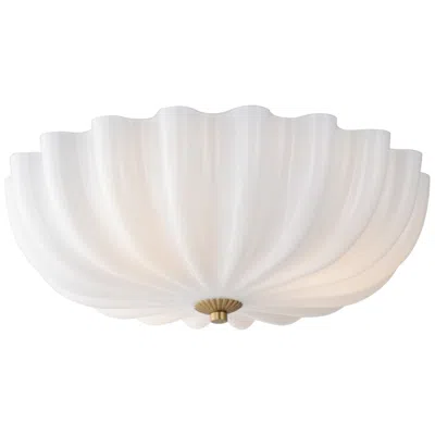 Maxim Bundt 15" White/natural Aged Brass Wall Sconce/flush Light