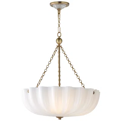 Maxim Bundt 17.5" Pendant / Semi-flush Convertible White/natural Aged Brass