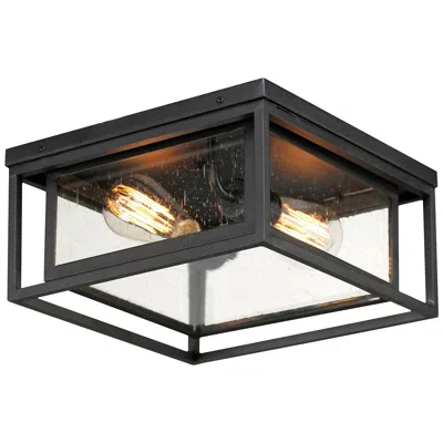 Maxim Cabana 12" Wide Black Square Outdoor Ceiling Light