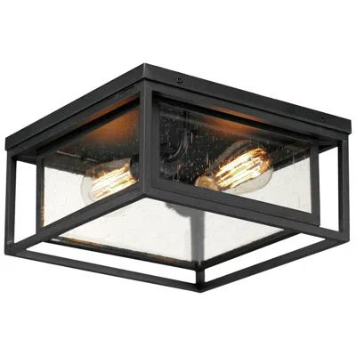 Maxim Cabana Vx 12" Wide Black 2-light Flush Mount