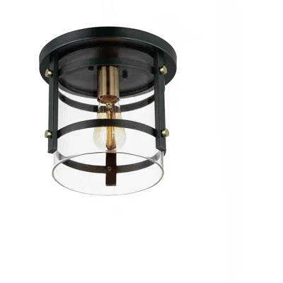 Maxim Capitol 1-light Flush Mount Black / Antique Brass