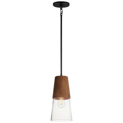 Maxim Carpenter 6.5" Mini Pendant Walnut / Black