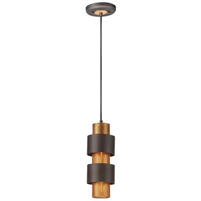 Maxim Caspian 5.5" Wide 1-light Bronze And Brass Modern Pendant Light