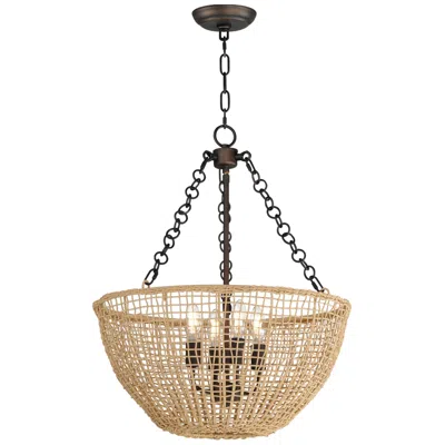 Maxim Cestino 21" Wide Antique Bronze 4-light Pendant