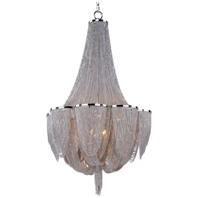 Maxim Chantilly 22" Wide Nickel Jewelry Chain Chandelier
