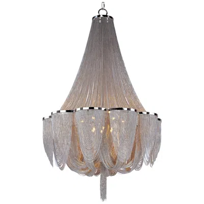 Maxim Chantilly 34" Wide Nickel Jewelry Chain Chandelier