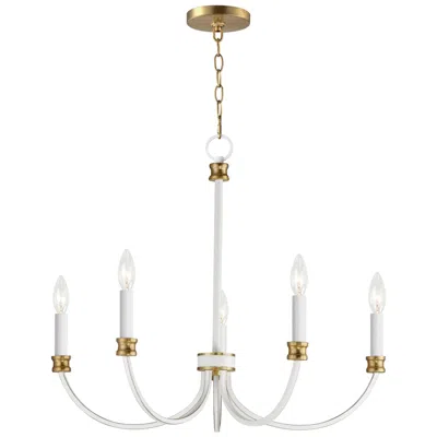 Maxim Charlton 26" Wide Weathered White 5-light Chandelier