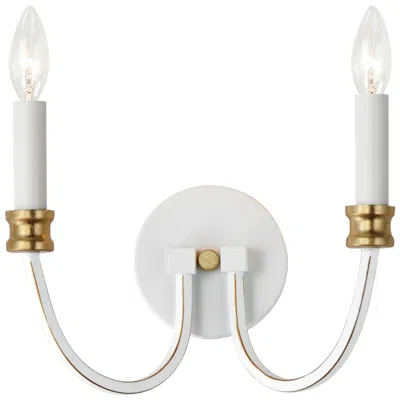 Maxim Charlton 2-light Wall Sconce Weathered White/gold Leaf