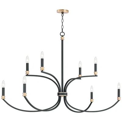 Maxim Charlton 48" Wide Black 8-light 2-tier Chandelier