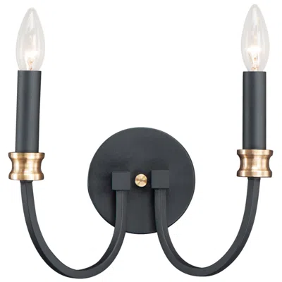 Maxim Charlton 8 3/4" High Black 2-light Wall Sconce