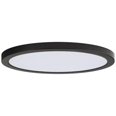 Maxim Chip 16" Black 32w Round Led Flush Mount-3000k