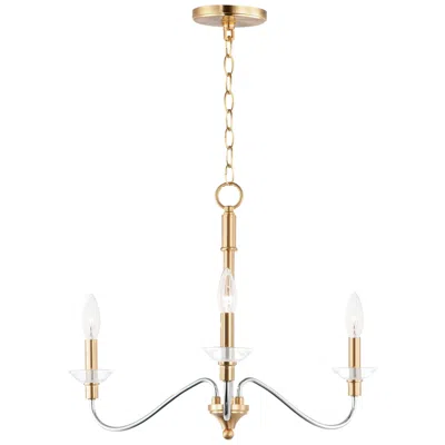 Maxim Clarion 3 Light 24" Wide Polished Chrome/satin Brass Pendant Light