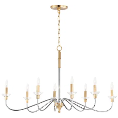 Maxim Clarion 8 Light 38" Wide Polished Chrome/satin Brass Chandelier