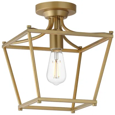 Maxim Clifton 10" Wide Natural Aged Brass Single Pendant / Semi-flush