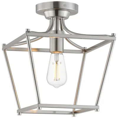 Maxim Clifton 10" Wide Satin Nickel Single Pendant/semi-flush