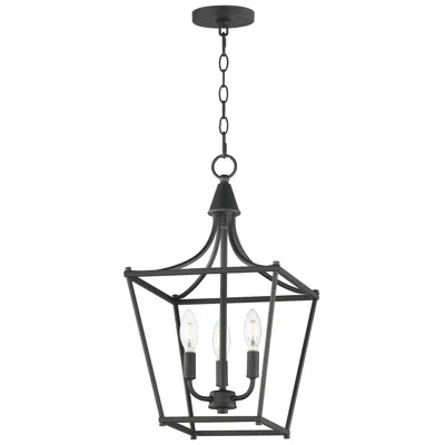 Maxim Clifton 11 1/2" Wide Black 3-light Pendant