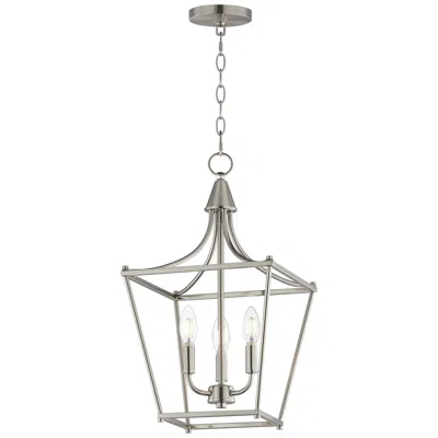 Maxim Clifton 11 1/2" Wide Satin Nickel 3-light Pendant